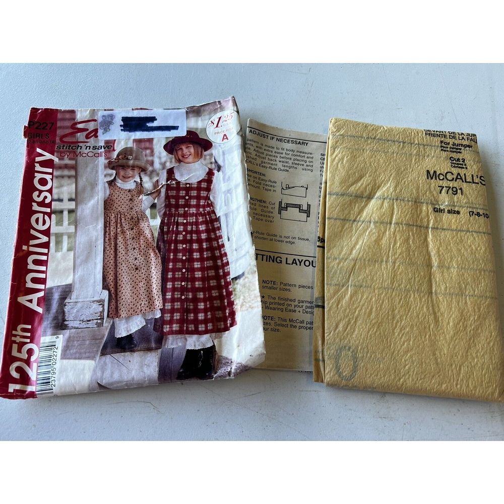 Jumper Dress Petticoat Girls 7-12‎ McCalls 227 Sewing Pattern Stitch N Save P227